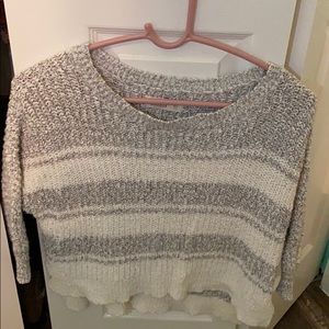 Hollister Gray/White Sweater